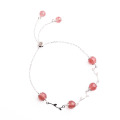 Fashion Jewelry S925 Silver Simple Strawberry Crystals&Moonstone Bracelet